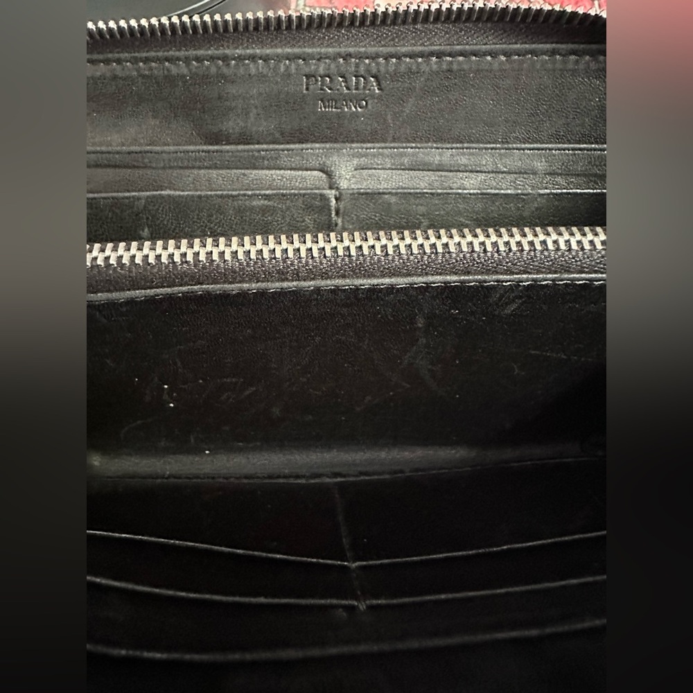 Prada (+ authenticity card) Black Leather Wallet with Box COA - Picture 4 of 6